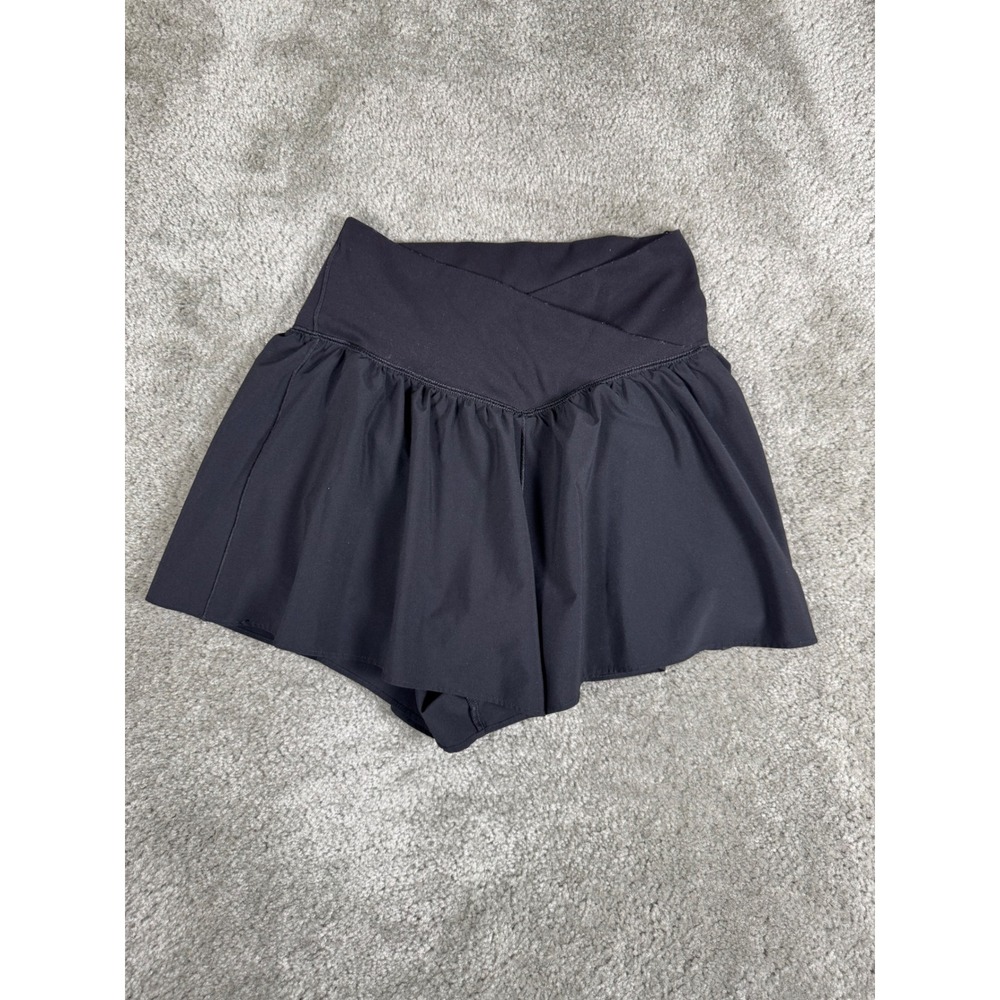 OFFLINE by Aerie Real Me Crossover Skort Black Ruffle Athletic Skirt Small